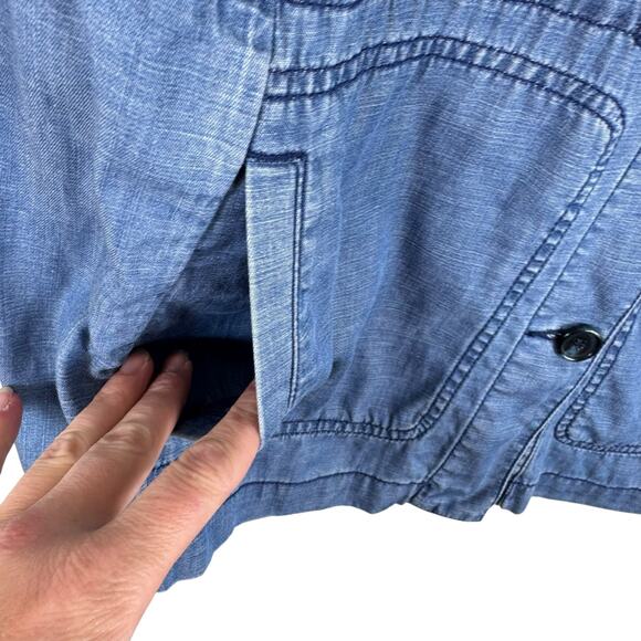 Talbots Blue Classic Field Jacket Collared Lightweight Button Up Jacket Size 1XP - Picture 8 of 12